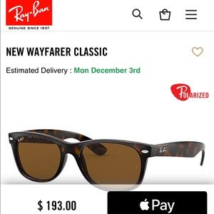 Ray- Ban Classic Wayfarer {RB2132} EUC unisex
